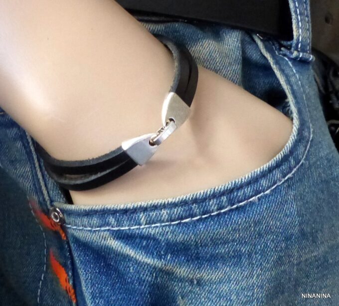N2300ter_Bracelet_homme_cuir_fermoir_metal_argente