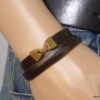 N2301tertera_Bracelet_homme_cuir_marron_fermoir_metal_bronze