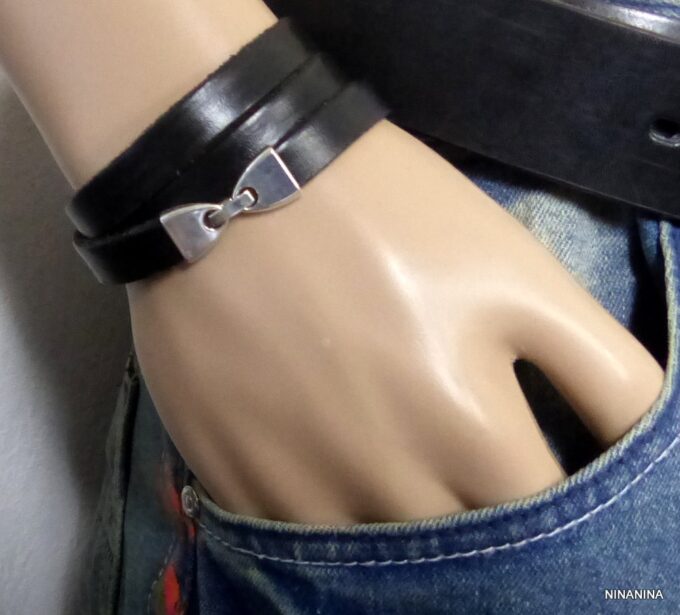 N2304terd_Bracelet_personnalise_cuir_et_metal_argente
