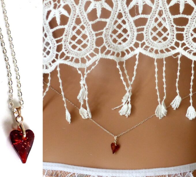 N2312c_Chaine_de_taille_argent_925_massif_coeur_cristal_swarovski_rouge_-_Bijoux_Chaines_en_ligne_NINANINA-2