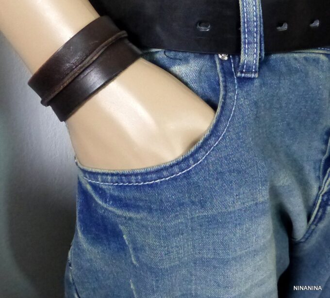 N2328terb_Bracelet_de_force_cuir_marron_mixte