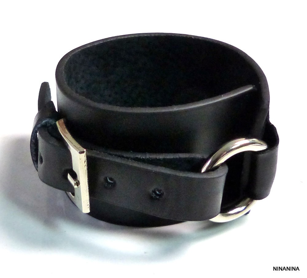 Bracelet de force musculation en cuir marron chocolat - Ninanina