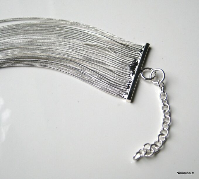 N2351tere_bracelet_manchette_chainettes_serpent_plaque_argent