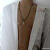 N2379j_Collier_homme_cordon_cuir_dent_de_tigre_nacre_-_Bijoux_Colliers_en_ligne_Ninanina