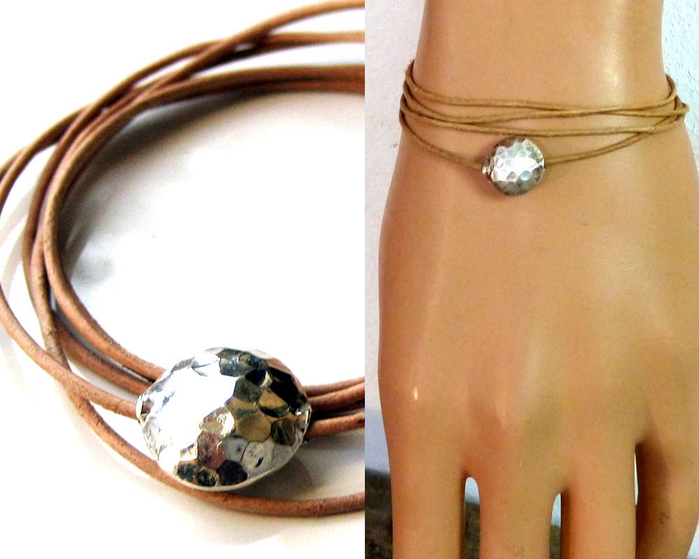 Bracelet lien cuir femme clearance