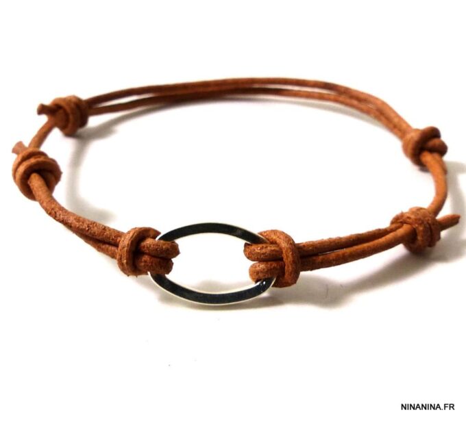 N2410ter_bracelet_cordon_cuir_anneau_plaque_argent