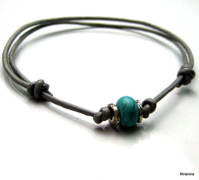 N2435ter_bracelet_cordon_cuir_turquoise_et_argent_massif