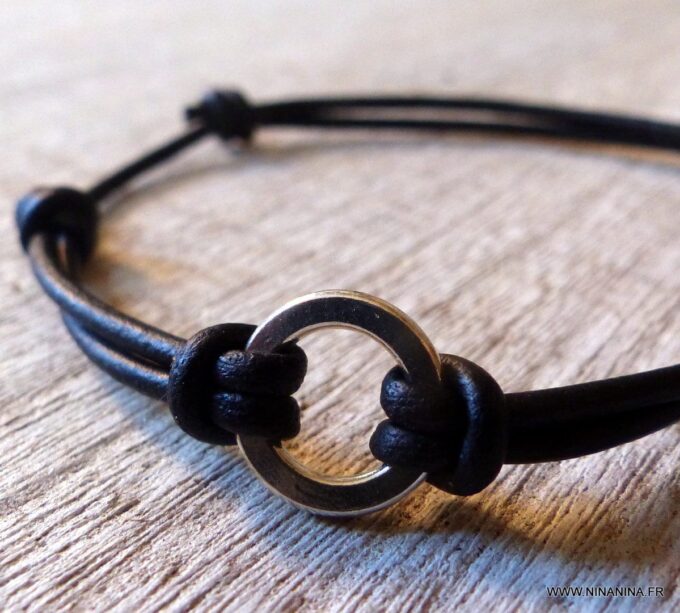 N2436_-_Bracelet_cordon_cuir_homme_anneau_Argent_plaque_-_Bijoux_Bracelets_en_ligne_Ninanina