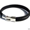 N2439terd_Bracelet_homme_cuir_demi-rond_noir_surpique_fermoir_metal_argent