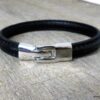 N2439tere_Bracelet_homme_cuir_demi-rond_noir_surpique_fermoir_metal_argent