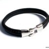 N2439terg_Bracelet_homme_cuir_demi-rond_noir_surpique_fermoir_metal_argent