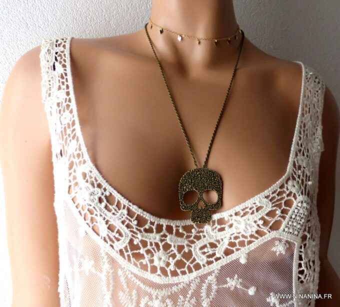 N2449g_Collier_pendentif_tete_de_mort_mexicaine_gothique_chic_-_Bijoux_Colliers_en_ligne_Ninanina-1