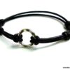 N2453tera_Bracelet_cordon_cuir_anneau_argent_massif_martele
