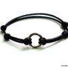 N2453terb_Bracelet_cordon_cuir_anneau_argent_massif_martele