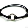 N2453tere_Bracelet_cordon_cuir_anneau_argent_massif_martele