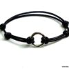 N2453terf_Bracelet_cordon_cuir_anneau_argent_massif_martele