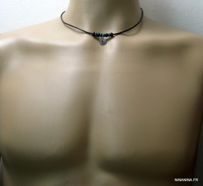 N2457terc_collier_cordon_cuir_argent_et_perles_bois