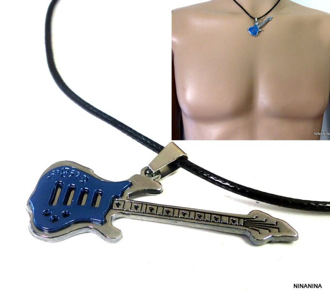 N2471terd_Collier_homme_cordon_guitare_bass_bleue