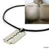 N2482ter_collier_cuir_lame_de_rasoir_acier_inoxydable