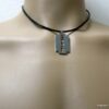 N2482terc_collier_cuir_lame_de_rasoir_acier_inoxydable