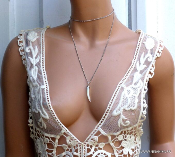 N2485d_Collier_long_sautoir_femme_dent_de_tigre_en_Nacre_et_Acier_argente_-_Bijoux_Colliers_en_ligne_Ninanina