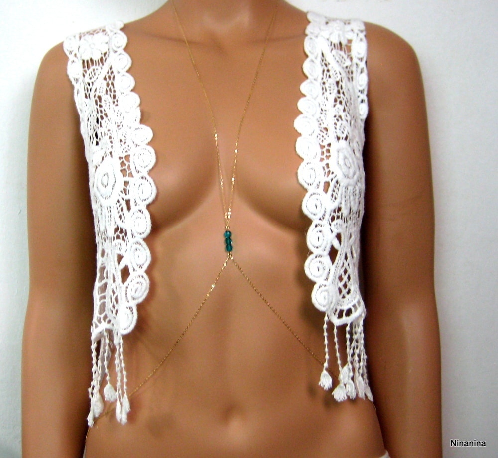 Chaine de corps Plaqué Or Et Cristal de Swarovski – Image 3