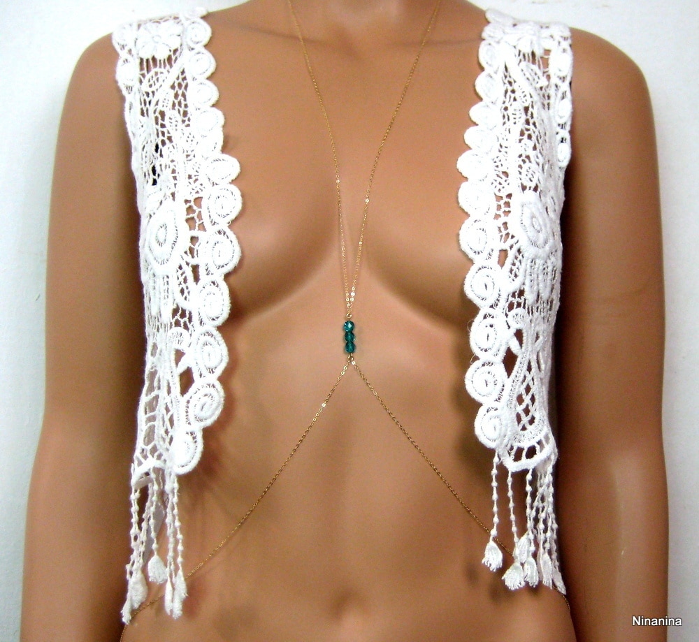 Chaine de corps Plaqué Or Et Cristal de Swarovski – Image 7