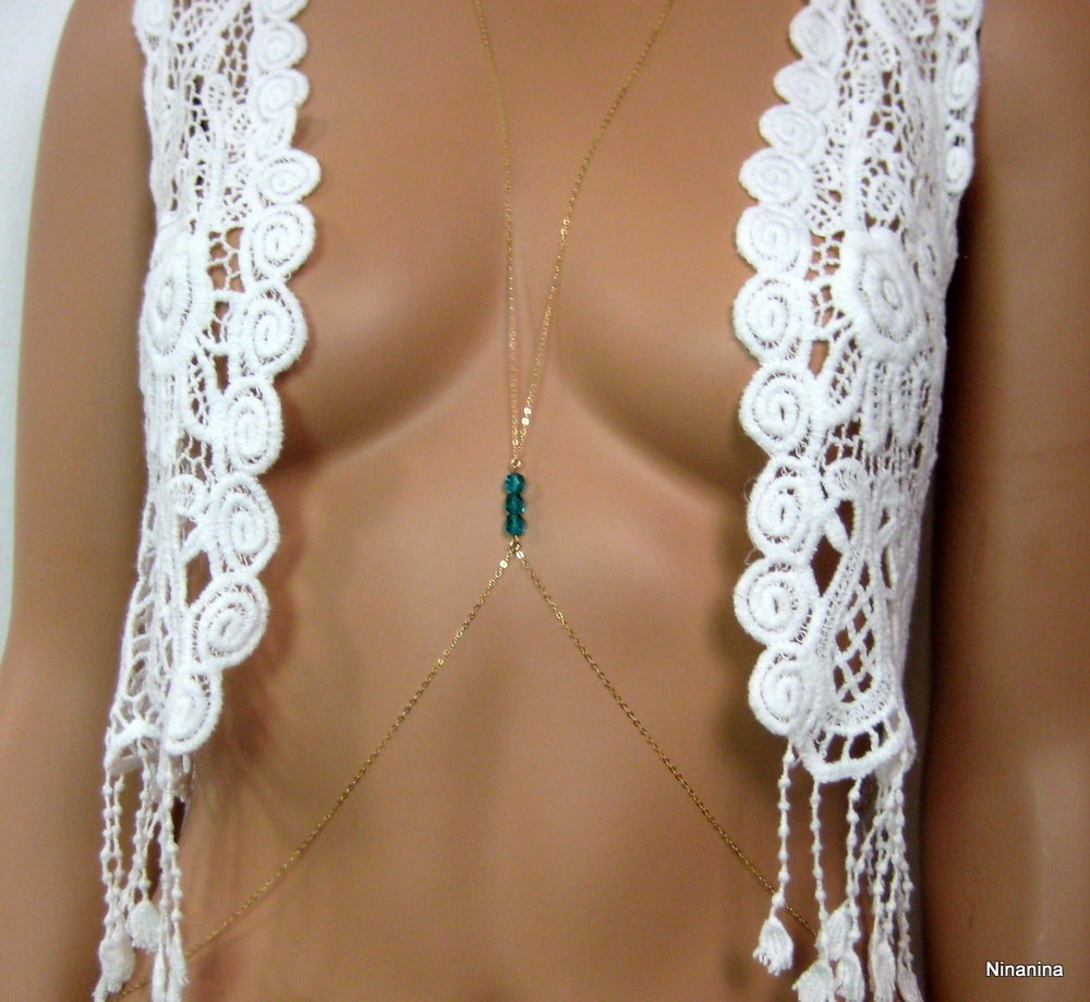 Chaine de corps Plaqué Or Et Cristal de Swarovski – Image 8