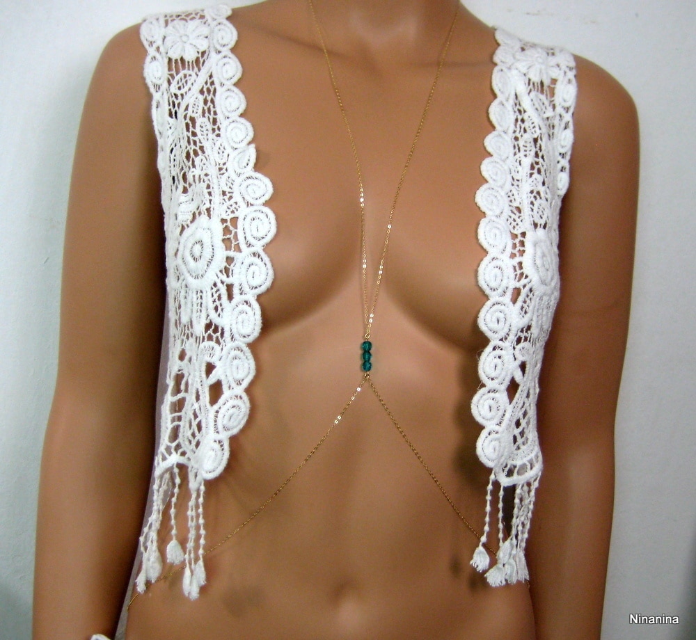 Chaine de corps Plaqué Or Et Cristal de Swarovski – Image 9