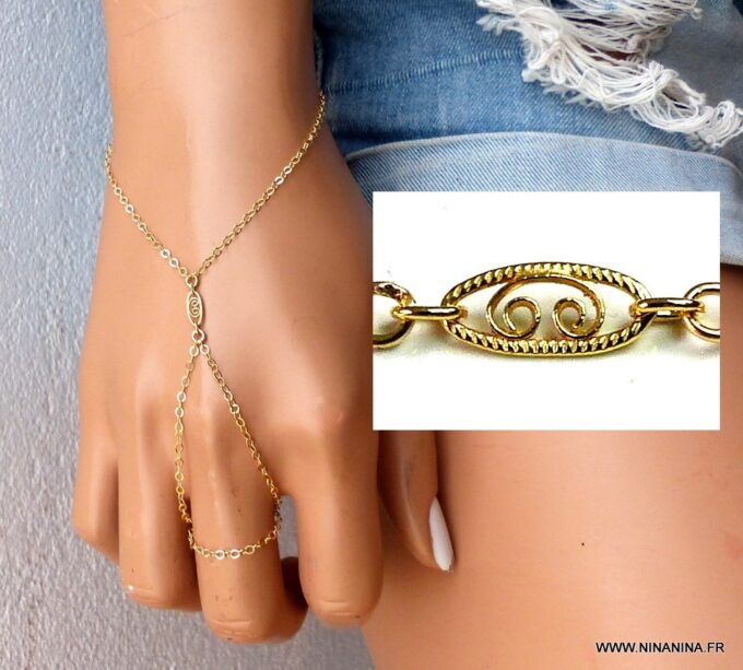 N2543b_Bracelet_bague_-_chaine_de_main_plaque_or_-_Bijoux_Bracelets_en_ligne_Ninanina