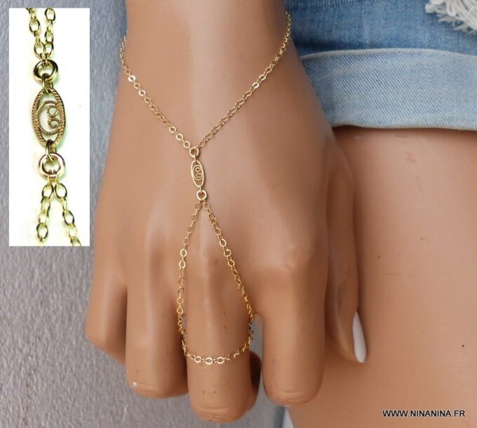 N2543c_Bracelet_bague_-_chaine_de_main_plaque_or_-_Bijoux_Bracelets_en_ligne_Ninanina