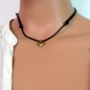 N2563bisc_collier_cordon_cuir_et_coeur_argent_massif_plaque_or