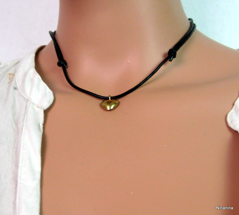 Collier cordon cuir Argent 925 massif Plaqué Or – Image 7