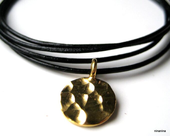 N2566a_bracelet_cuir_argent_massif_plaque_or