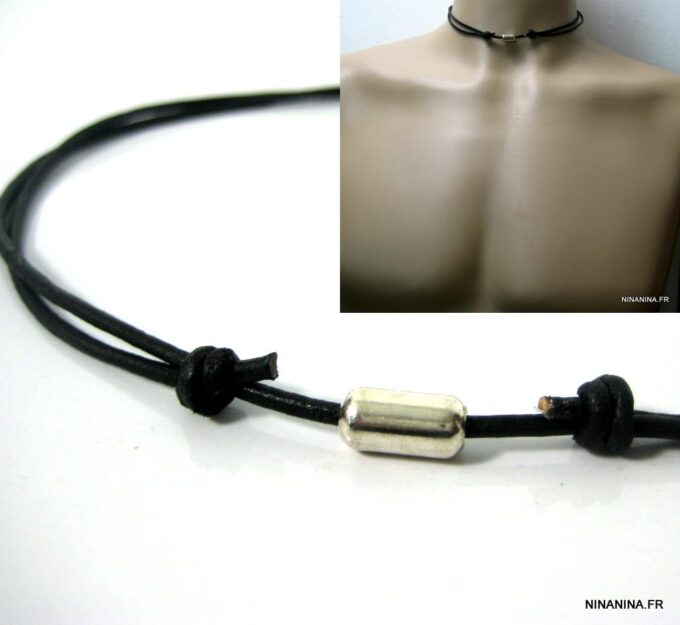 N2570terd_collier_homme_cordon_cuir_argent_massif
