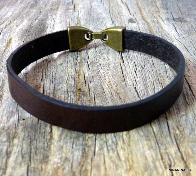 N2585B_Bracelet_homme_cuir_personnalise_prenom_fermoir_bronze_NINANINA