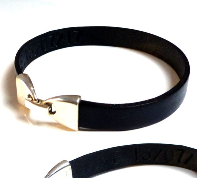 N2585_bracelet_homme_cuir_personnalise_fermoir_metal_argente