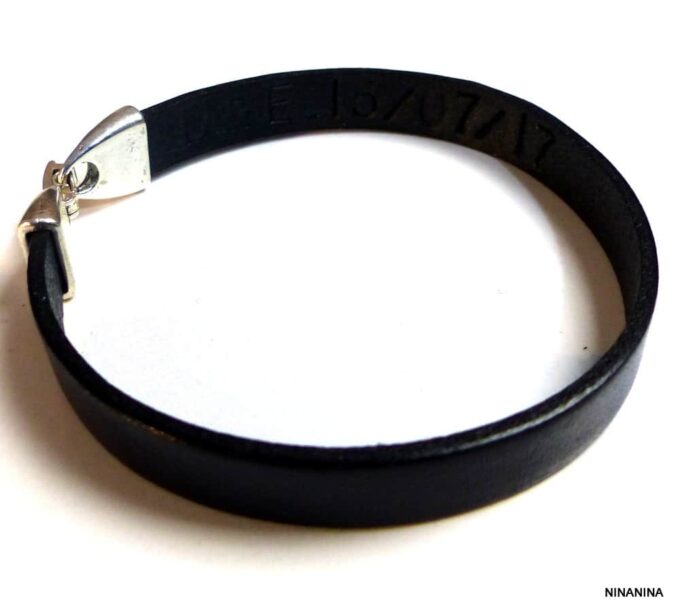 N2585a_bracelet_homme_cuir_personnalise_fermoir_metal_argente