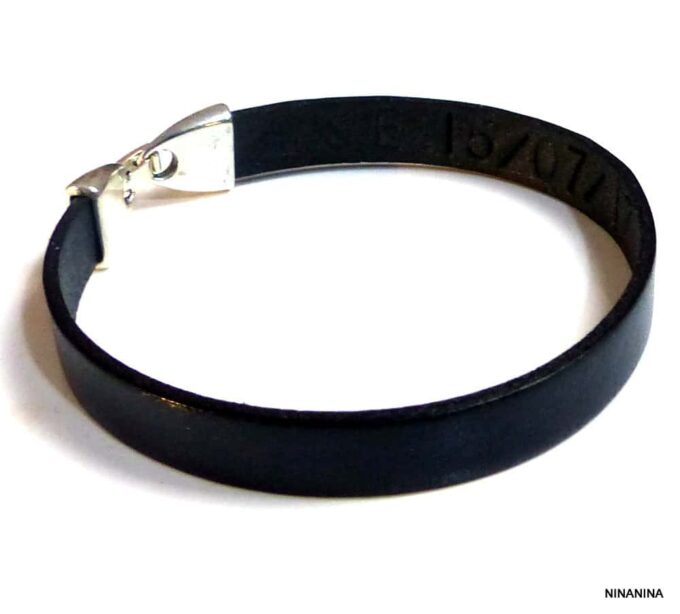 N2585i_bracelet_homme_cuir_personnalise_fermoir_metal_argente