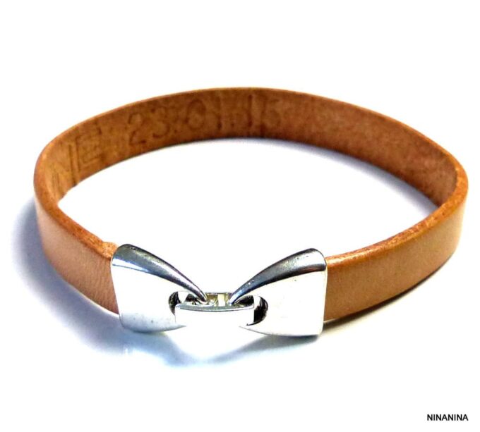 N2585terd_Bracelet_homme_cuir_personnalise_prenom_fermoir_metal_argent