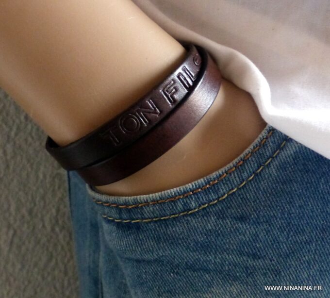 N2586b_Bracelet_cuir_2_tours_personnalise_fermoir_metal_bronze_-Bijoux_Bracelets_en_ligne_NINANINA