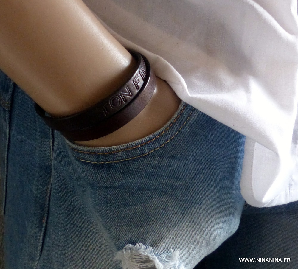 Bracelet cuir 2 tours personnalisé – Image 10
