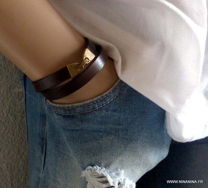 N2586k_Bracelet_cuir_2_tours_personnalise_fermoir_metal_bronze_-Bijoux_Bracelets_en_ligne_NINANINA