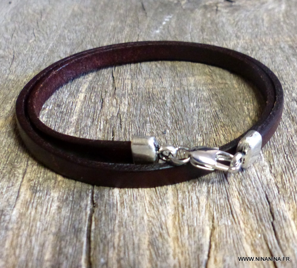 Bracelet wrap cuir 2 tours – Image 6