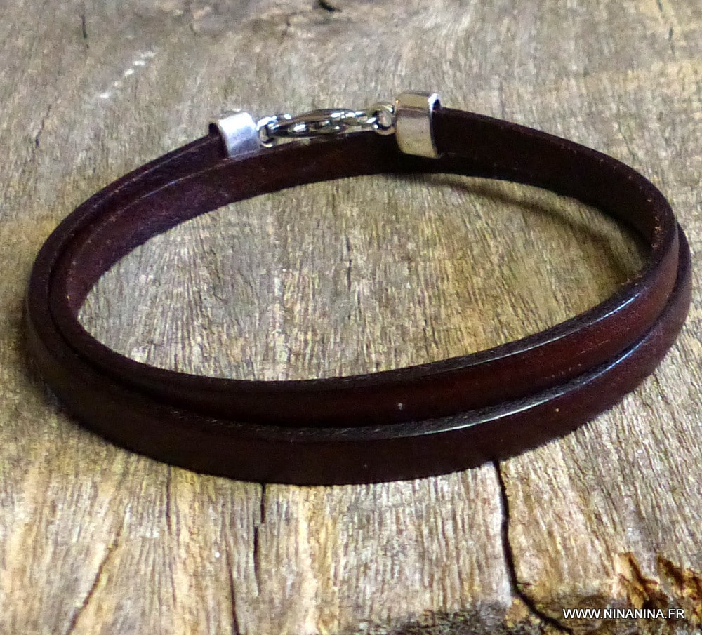 Bracelet wrap cuir 2 tours – Image 9