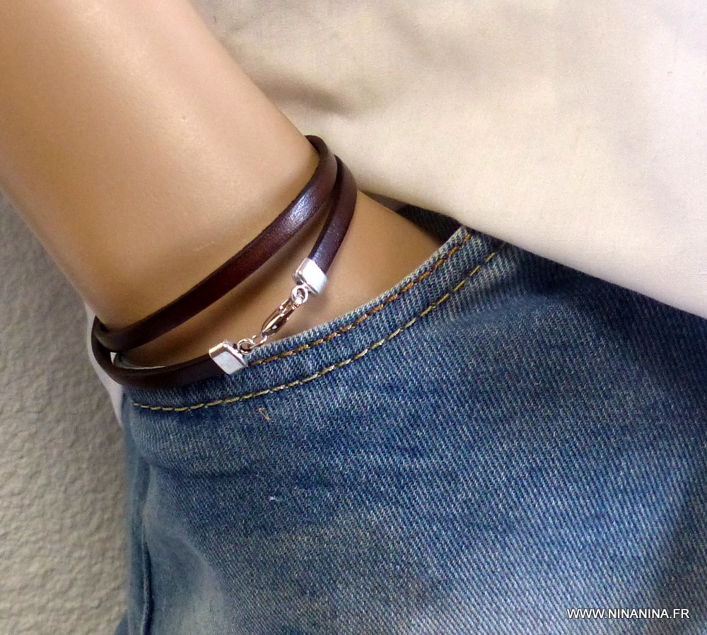 Bracelet wrap cuir 2 tours – Image 18