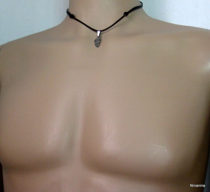 N2608terd_collier_cordon_cuir_CORSE_acier_inoxydable