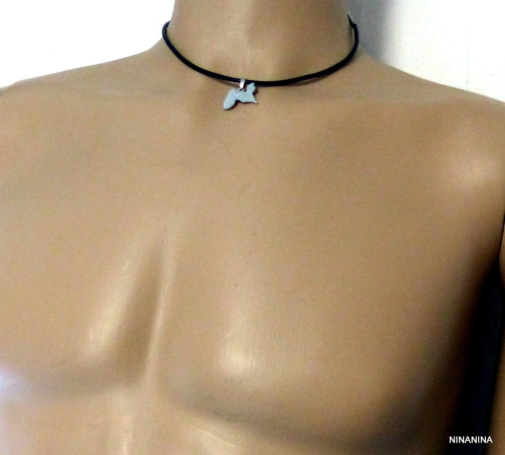 Collier de la guadeloupe pendentif Acier sur cordon cuir – Image 2