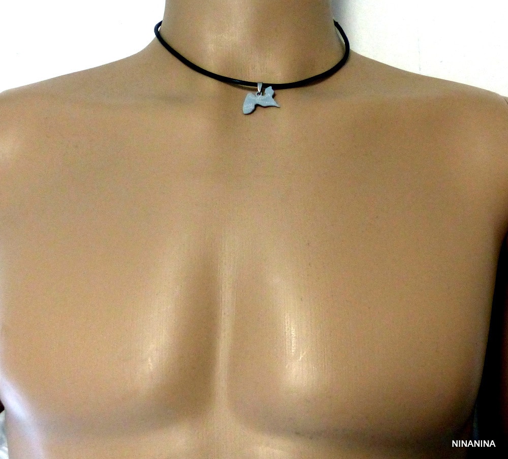 Collier de la guadeloupe pendentif Acier sur cordon cuir – Image 5