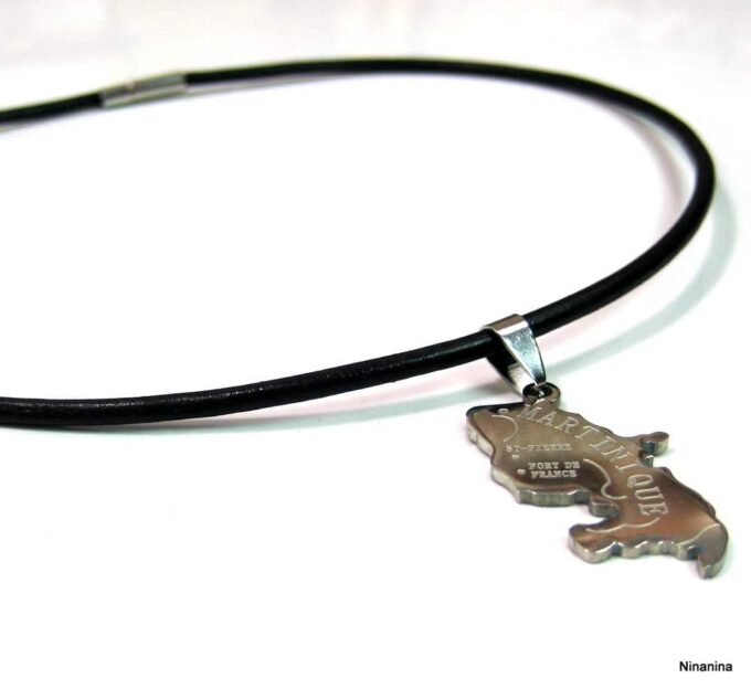 N2620terc_collier_cordon_cuir_martinique_acier_inoxydable